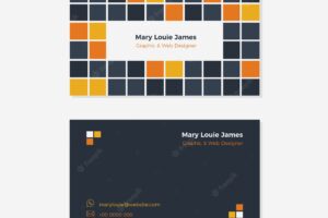 Modern business card with colored squares