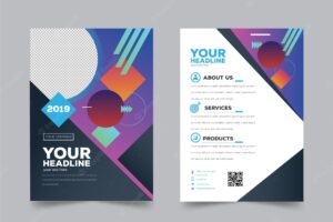 Modern business flyer with geometric design