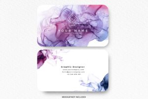 Modern colorful alcohol ink design card