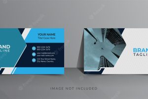 Modern and corporate business card with print template design