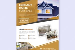 Modern elegant home for sale real estate flyer template