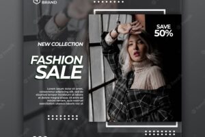 Modern fashion sale banner or square flyer for social media post template
