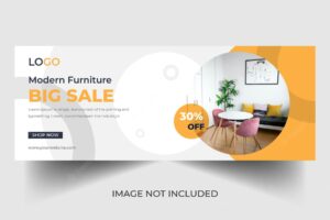 Modern furniture facebook cover page and web banner sale