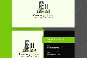 Modern green house vertical business card design