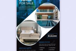 Modern home for sale a4 flyer template