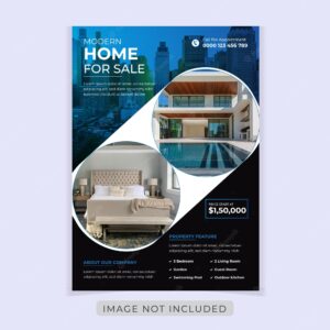 Modern home for sale a4 flyer template