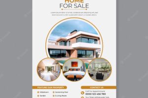Modern home for sale real estate flyer template