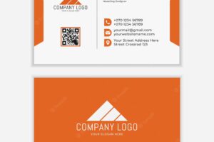 Modern orange business card template free vector