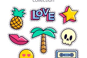 Modern pack of lovely stickers