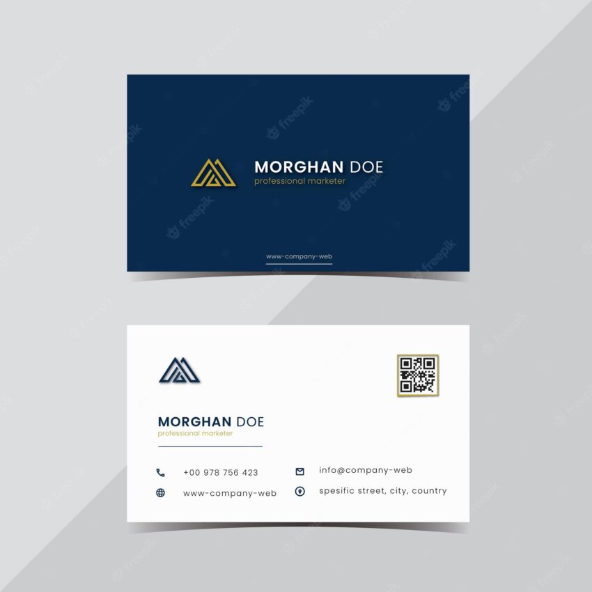 Modern professional blue business card template