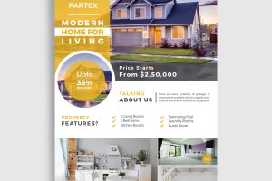 Modern real estate broker flyer design template