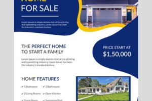 Modern real estate flyer template premium vector