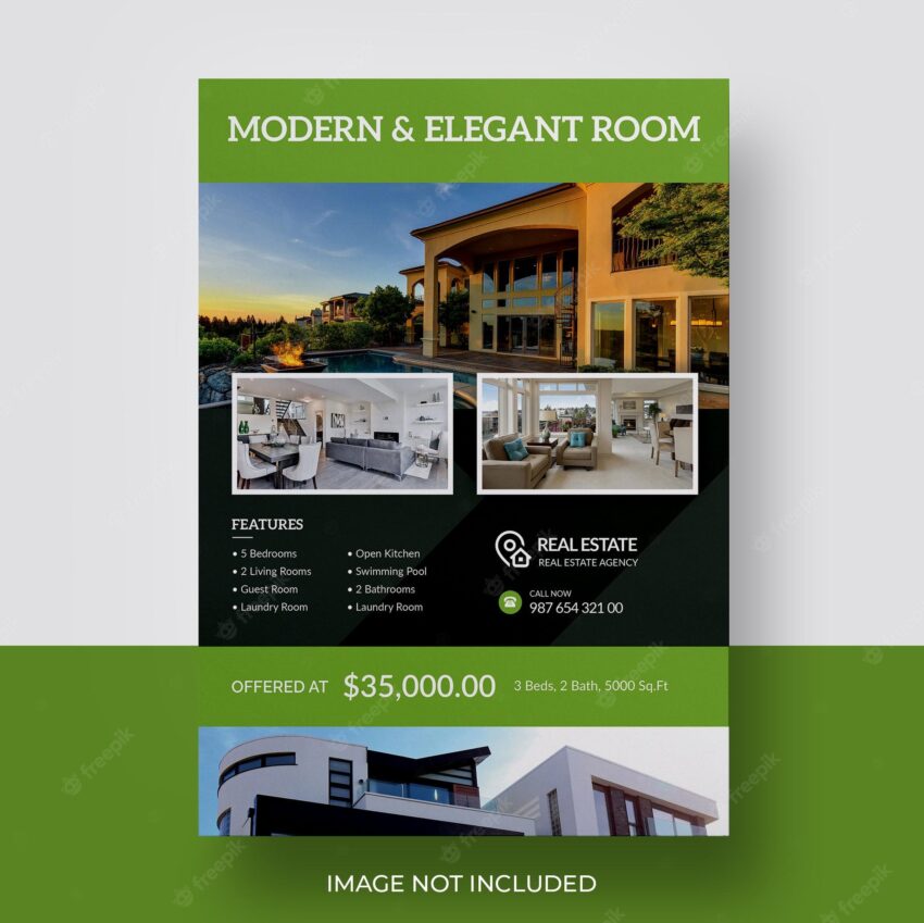 Modern real estate flyer template