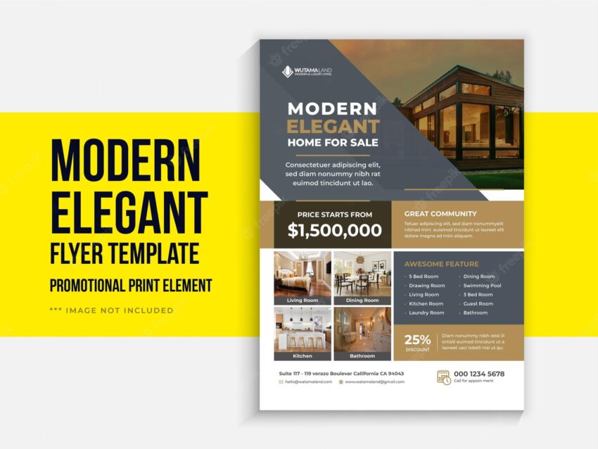 Modern real estate house sale and home rent advertising flyer template