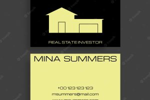 Modern real estate investment business card