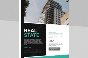 Modern real estate poster with photo