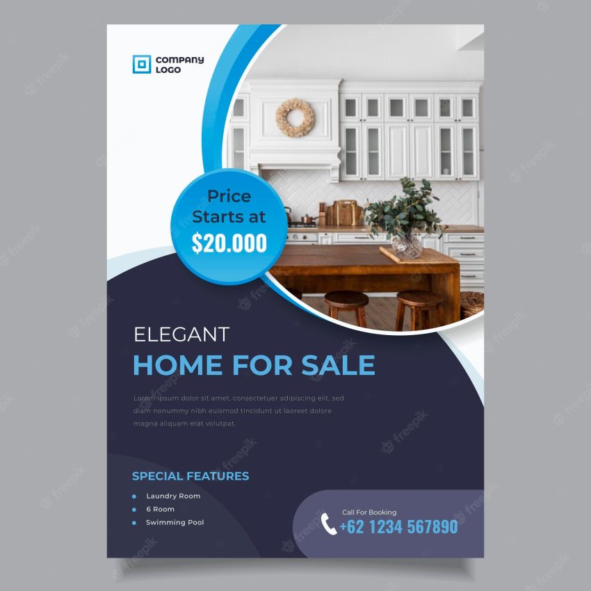 Modern real estate poster with photo