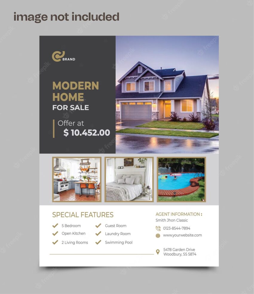 Modern real estate property flyer