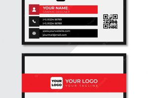 Modern red and black business card