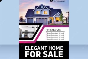 Modern slide design elegant home for sale flyer template design