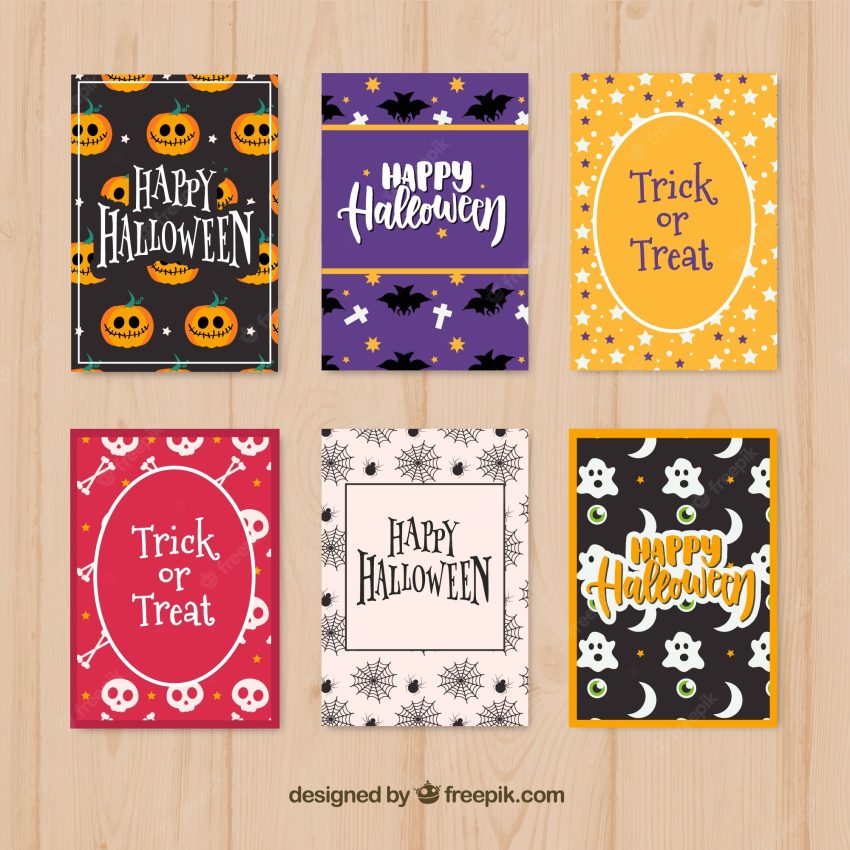 Modern variety of halloween cards