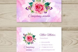 Modern watercolor business card template
