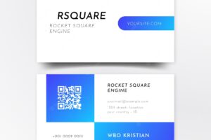Modern white blue business cards template