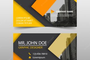 Modern yellow business card template design