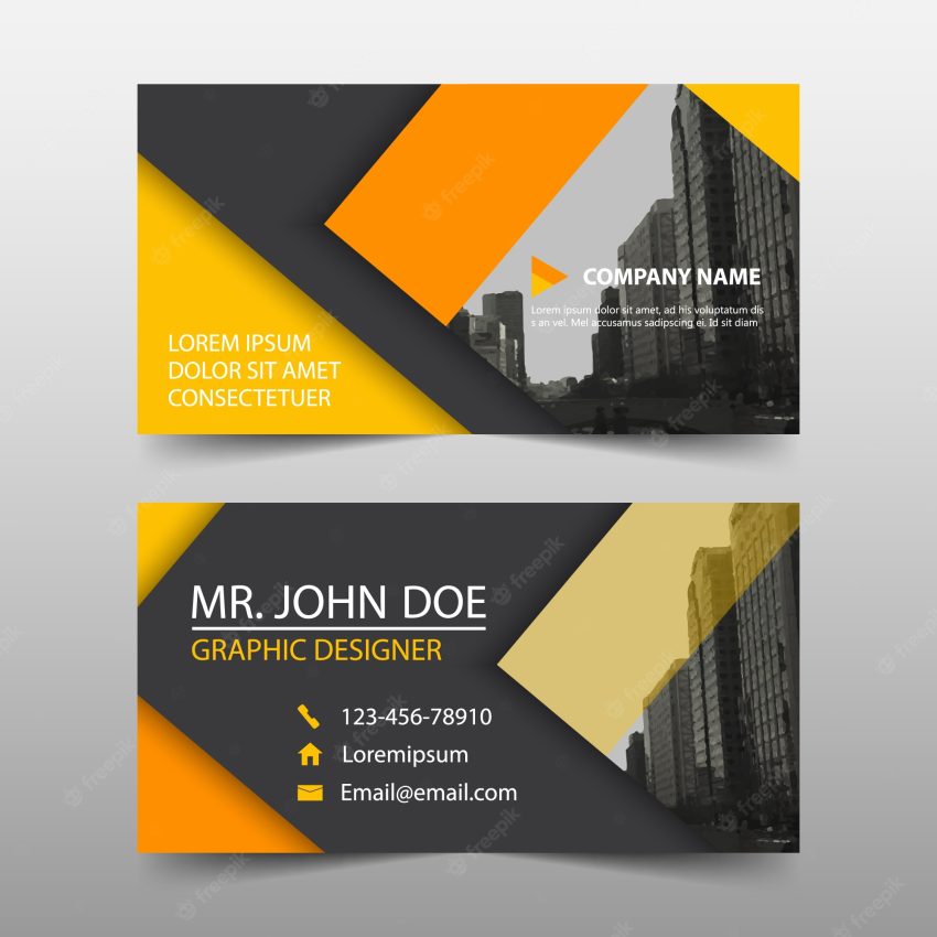 Modern yellow business card template design