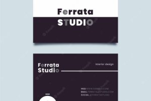Monochrome business cards concept