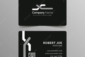Monochrome business cards set
