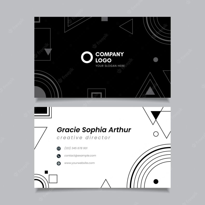 Monochrome business cards template pack