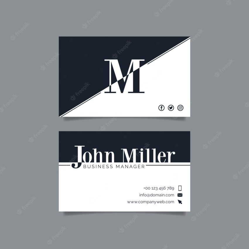 Monochrome business cards
