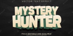 Mystery hunter text effec editable cartoon and mystic text stylex9