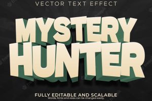 Mystery hunter text effec editable cartoon and mystic text stylex9