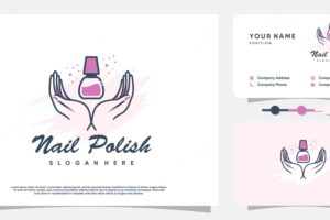 Nail beauty logo design for beauty with creative element concept premium vector