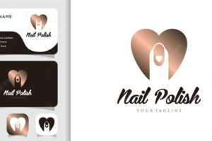 Nail lounge logo design concept premium vector