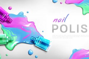 Nail polish 3d bottles  banner