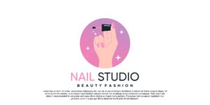 Nail studio logo design inspiration for women beauty salon with creative concept premium vector