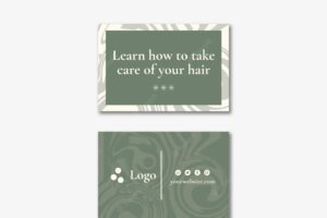Natural hair and haircare horizontal business card template