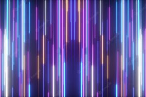Neon abstract background with carved glowing lines - 3d rendering