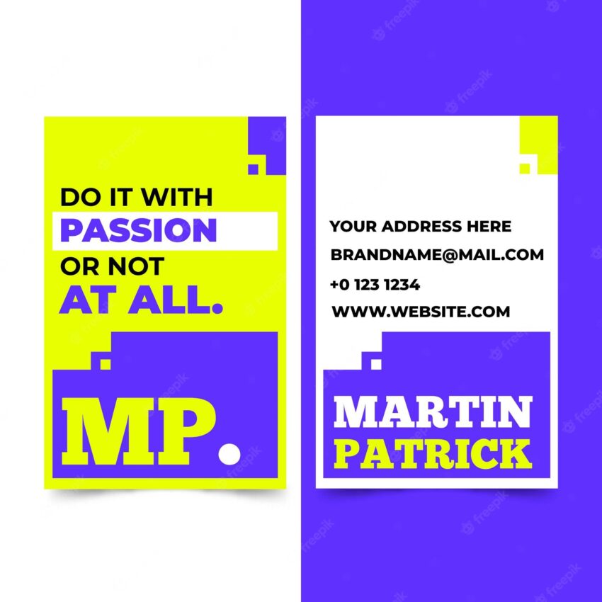 Neon business card template