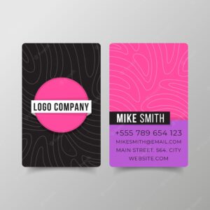 Neon business cards concept
