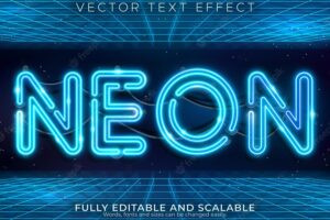 Neon text effect editable retro and vintage text style