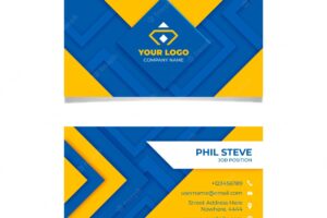 Neumorph geometric shapes business card template