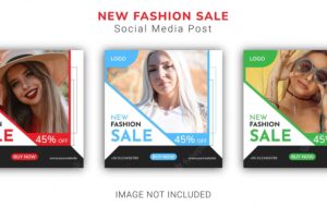 New collection fashion sale social media post template