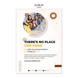 New home vertical flyer template with minimalistic shapes