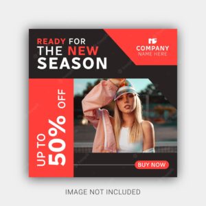 New season fashion sale social media post template