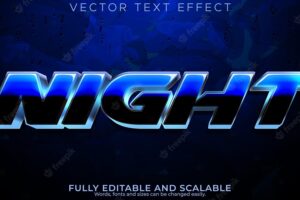 Night text effect editable dark and scary text style