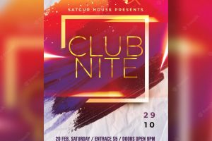 Nightclub party flyer template social media banner